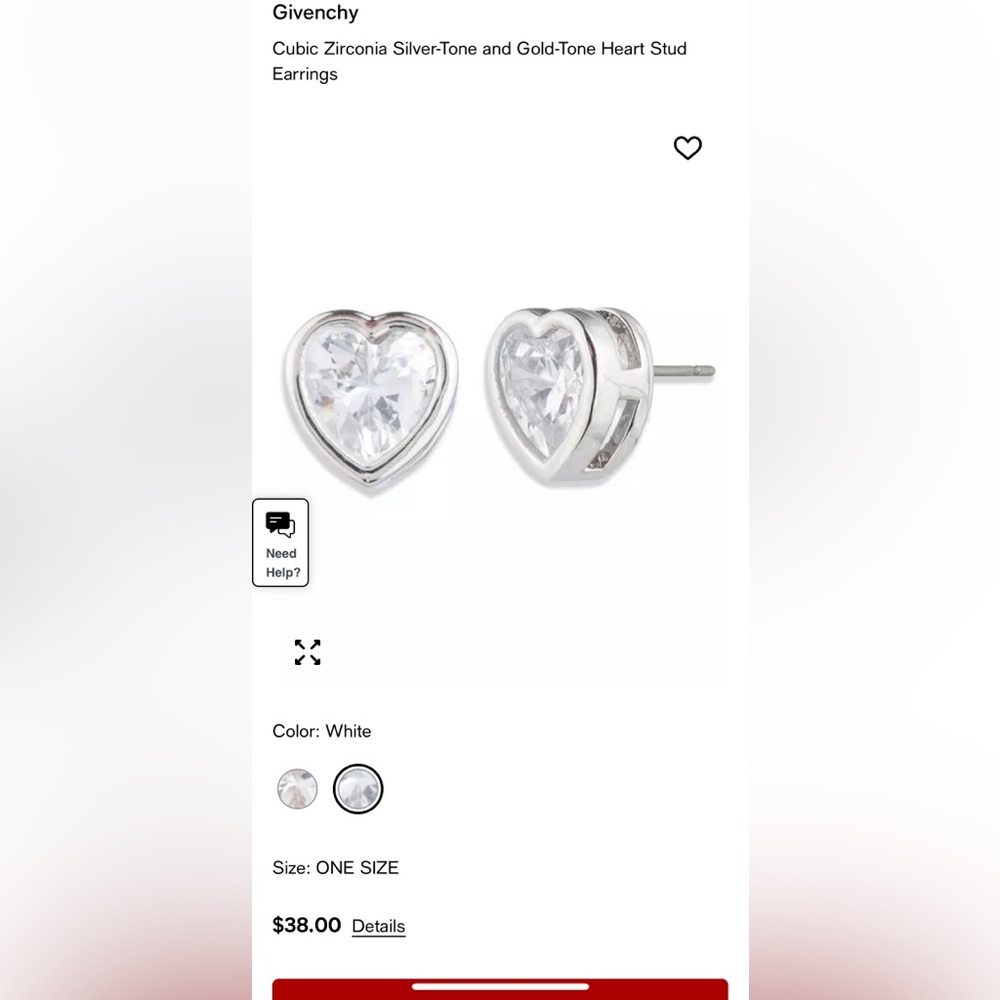 Givenchy Crystal Heart Earrings - Picture 6 of 6
